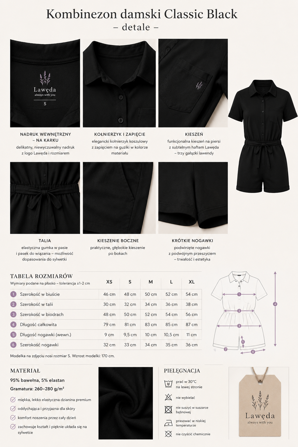 Kombinezon Noir — krótki kombinezon damski premium