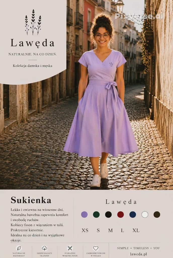 Sukienka bawełniana z kieszeniami – Lawęda