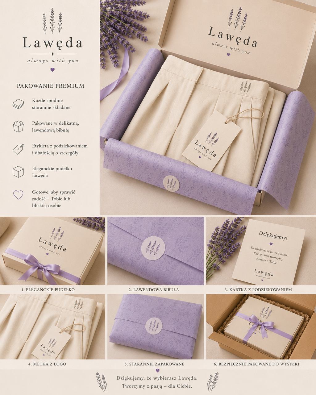 Spodnie damskie Palazzo Lawęda z wysokim stanem – Elegance Cream