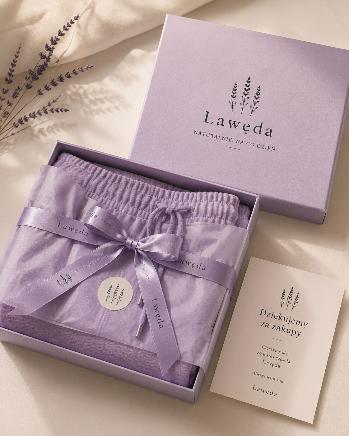 Damskie spodnie dresowe wide leg z bawełny – Lawęda Premium