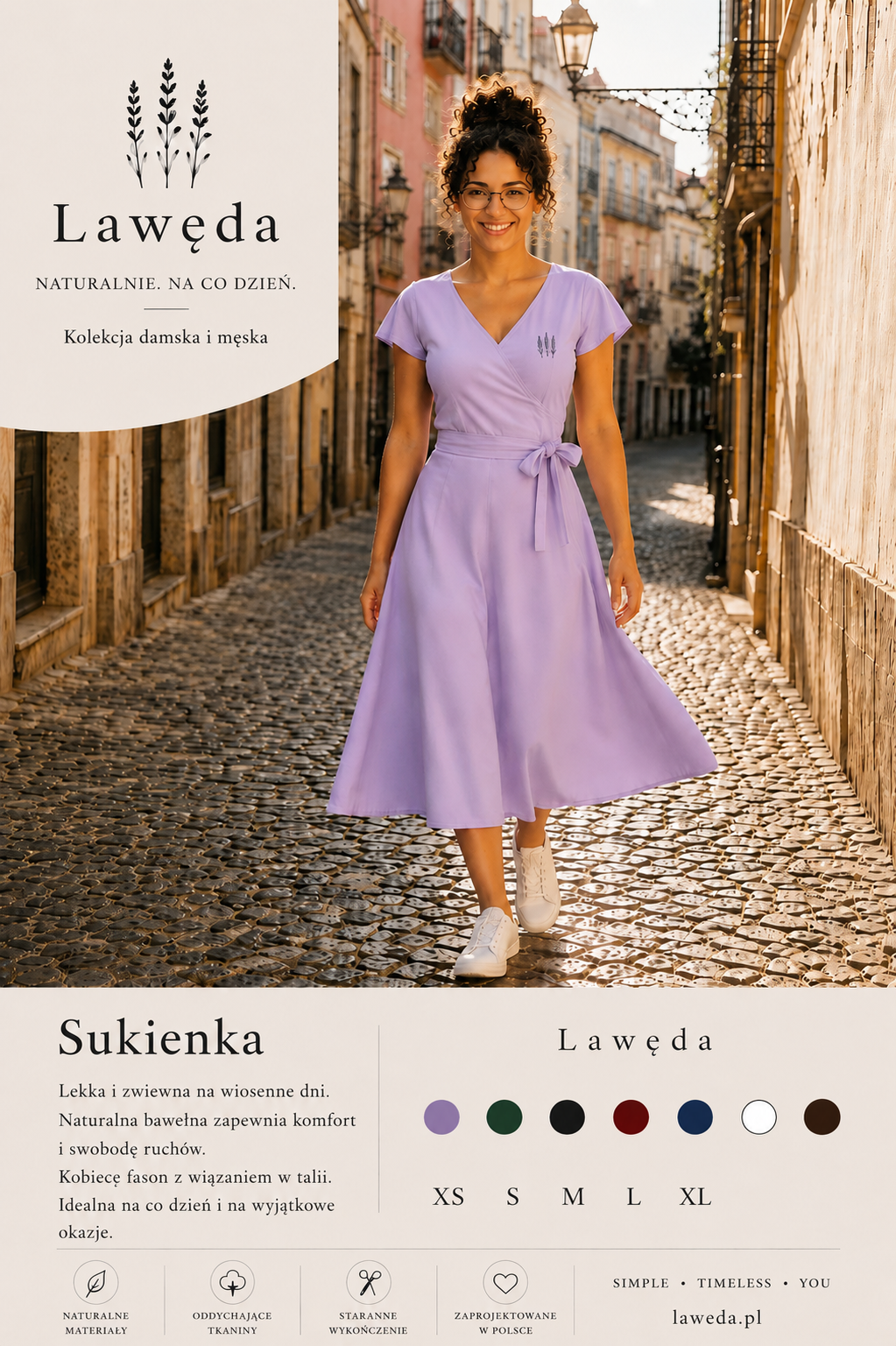 Sukienka bawełniana z kieszeniami – Lawęda