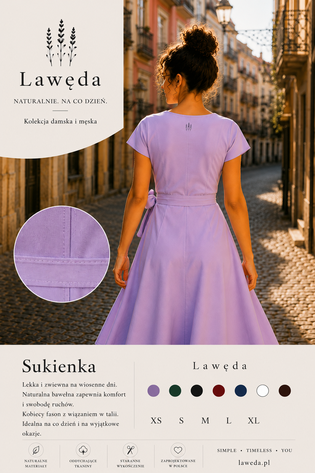 Sukienka bawełniana z kieszeniami – Lawęda