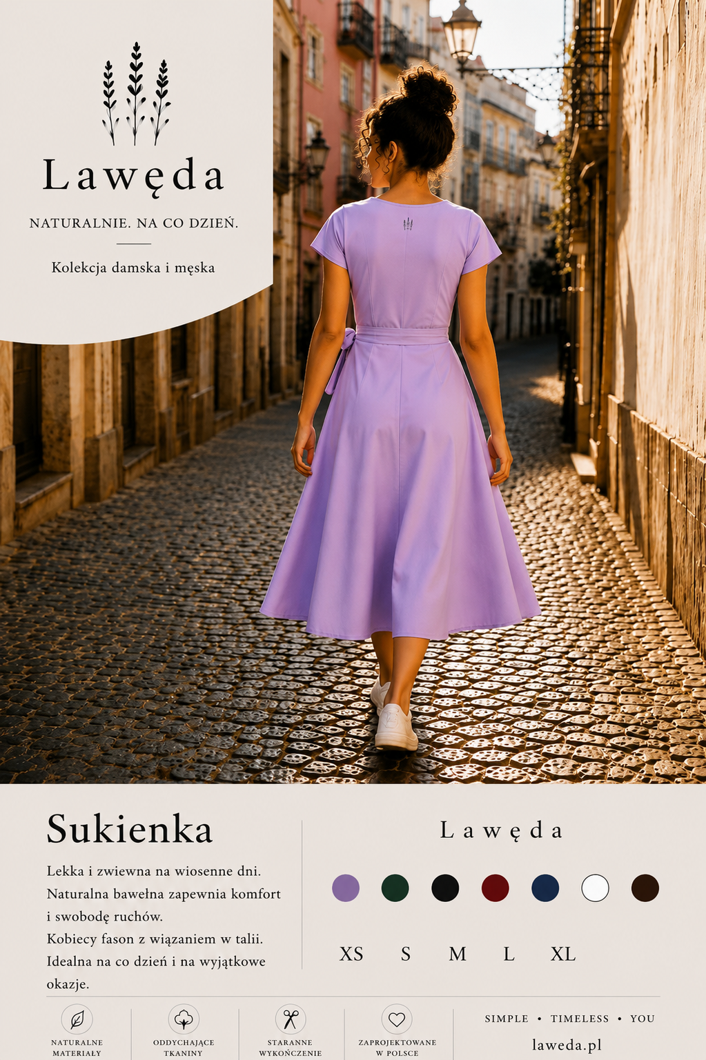 Sukienka bawełniana z kieszeniami – Lawęda